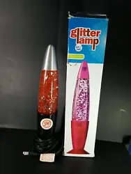 Glitter Lamp 13.5 ” Plastic Base. Great gift. Looks almost new. Comes with box and light bulb. Works. Please see...