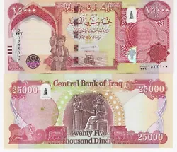 Currency : Dinar ( IQD ). This is the latest Issue of Iraqi Dinar 25,000. Year : 2020. Pick # : 102 2020. Country :...