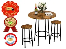 Recaceik 3 Piece Pub Dining Set, Counter Height Table And Chairs Set. The table legs can be adjusted by the knob to...