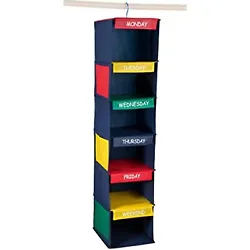 Heres a fun way to keep your childs room both neat and organized! Twelve shoe size pockets are on the opposite side....