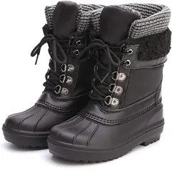 We added fur lining to this winter boots that it can provide comfort and warm for your kids. This winter shoes have...