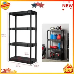This Adult Hyper Tough Black Plastic 4 Shelf Shelving Unit is the perfect solution for all your storage needs. The...