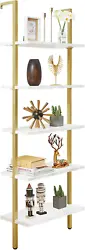 SPACE-SAVING: This 5-tier ladder shelf uses a wall-mounted design, which is great for extra storage in a small space....
