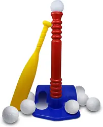 TODDLER DEVELOPING SKILLS - This tball set has an adjustable height 