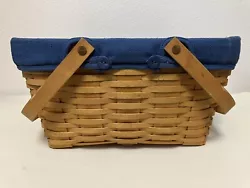 Longaberger 2001 Large Hostess Homecoming Basket (13081) with Blue Protector. Some white scrape marks on handles, as...