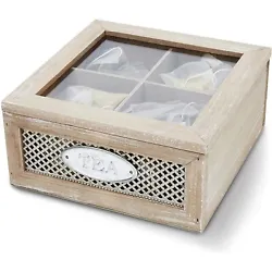 Tea Bag Organizer: Organize your tea collection or display them in this cute rustic wooden tea box for tea bags...