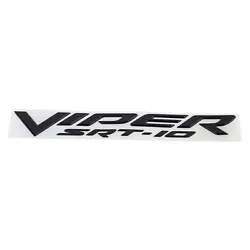 THIS OEM FACTORY NEW VIPER SRT-10 BLACK FENDER EMBLEM EASILY ADHERES TO JUST ABOUT ANY VEHICLE OR FLAT CLEAN SURFACE...