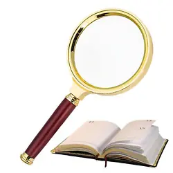 Magnifying Glass Wood Handle is made of solid wood, which is ergonomically designed and comfortable to hold, allowing...