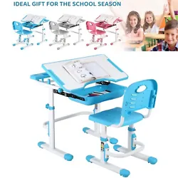 [Great Gift for Kids] Kids desk and chair set is wonderful for boys and girls aged 3-15 years old. Three colors option...
