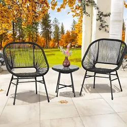 ⭐Multiple Scenes - This outdoor bistro set is portable, flexible and easy to assemble. The handcrafted details of...