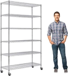 ☎️ STURDY: The shelving unit can take a lot of weight. The wire shelf use durable steel construction,and to resist...