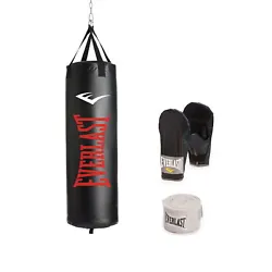 Everlast heavy bag kit is durable and functional. Everlast Sports Mfg Corp. Nevertear heavy bag features an adjustable...