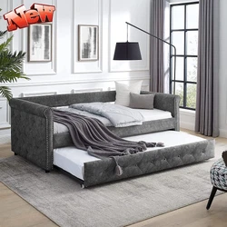 (X42?X30.5?)., Easy Assemble (Grey). It can accommodate two double mattresses, giving guests more space. The casters...