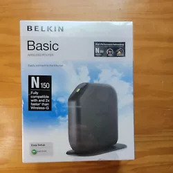 NEW Belkin N150 Basic Wifi Router 802.11n up to 150Mbps 2.4GHz 4Lan ports.