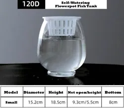 Aquarium Fish Tank with net cup for hydroponic plant flowerpot bubble bowl for Betta Fish and goldfish. 1 x Fishbowl. 1...