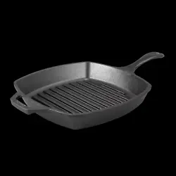 Made with just iron and oil, the grill pan features dual handles for easy maneuverability and raised grill ribs for...