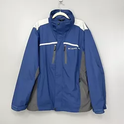 Men’s Columbia Interchange Waterproof Jacket - Outer Shell Zipper pocketsBlue & graySize LargeGood used condition -...