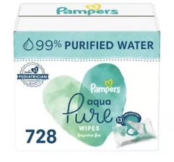 Pampers Aqua Pure Sensitive Baby Wipes, 13 Pop-Top Packs 728 Total Wipes. NewSealedPlease see pictures for description...
