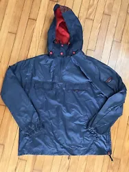 Tommy Jeans Mens XL Vintage Blue Rain Jacket. Good condition, and very little visible wear. Chest measures just under...