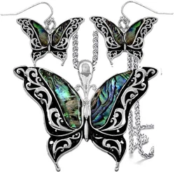 Each Butterfly Embellished with Abalone Shell.