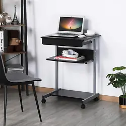 Eligible for being used as a laptop table, writing desk or as a dining table, practical and multi-functional. Black...
