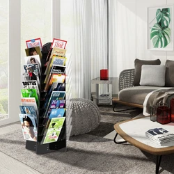 4 Tier PVC Magazine Rack. 📚 Floor-Standing Magazine Display Rack is ideal for any waiting room or reception area....