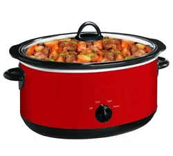 slow cooker red stainless