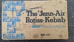 This auction is for a Brand New JENN-AIR Rotiss-Kebab Rotisserie BBQ Grill 115V Motor Kit # A311. Good luck bidding.