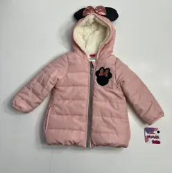 Disney Junior Minnie Mouse Puffer Jacket Winter Coat Pink With Ears Toddler 2T. New with tagsWarm and soft pink puffer...