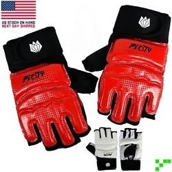 The gloves are crafted with durable synthetic PU leather and feature EVA lining pads beneath the knuckle area to...