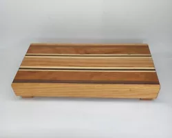 Vintage Wooden 10 In. Footed Kitchen Trivet/Cutting Board Made In USA. Great condition. Please see listing photos for...