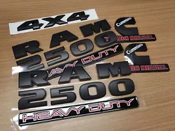 2pieces of Badge fit for CUMMINS TUNBO DIESEL. 2 pieces of Letter fit for RAM 2500 HEAVY DUTY. Fits For RAM2500 Models....