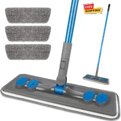 DUAL USE PROFESSIONAL FLOOR MOP - Dust mop can not only work with the provided chenille microfiber pads(attached by...