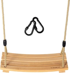 Suitable for children over 3 years old and adults under 220 lbs/100kg. 【Indoor Outdoor Wood Tree Swing】 The wooden...