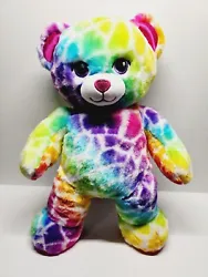 Build A Bear Lisa Frank inspired Rainbow Leopard Cat Stuffed Animal Plush BABW.