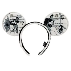 Join the Disney100 celebration wearing this Mickey Mouse Ear Headband inspired by his screen debut in Walt Disneys...