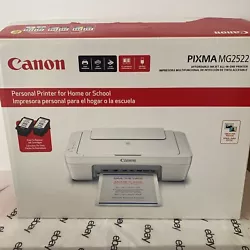 Canon Pixma MG2522 All-in-One Inkjet Printer Scanner and Copier. Ink is in printer tried it I bought a HP to go with my...