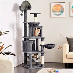 Matériaux soignés : Fabriqué à partir de matériaux sûrs et durables, cette tour pour chat emploie des panneaux de...