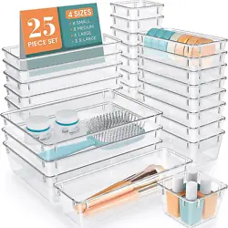 Premium Material：The drawer organizer is made of non-toxic plastic which may be safely used. The transparent design...