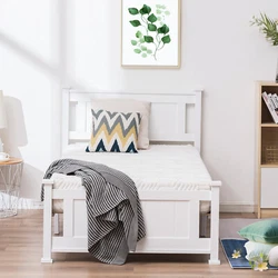 【HIGH QUALITY MANUFACTURE】 This bed basemade by high quality 100% solid pine wood with head-board and foot-board....