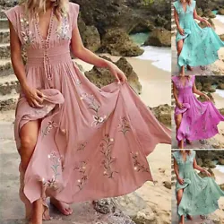 Style: fashion,boho. Length: maxi. Neckline: deep v-neck. Pattern: floral print. Occasion: beach,party. Thickness:...