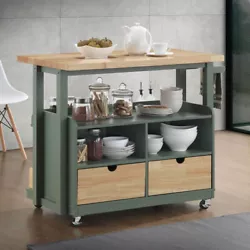 Storage Cabinet. Material: MDF, Bamboo, Rubber Wood. 2 lockable casters can keep it in place when you want it to stay...