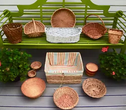 WICKER BASKET FLORIST GARDEN FLOWER PLANT PLANTER POT DECOR. POTTERY BARN (AND OTHERS). GORGEOUS SET OF 13 LOT. THE...
