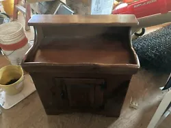 ANTIQUE WOOD DRY SINK. 32 inches high,31 inches wide,17 1/2 inches depth