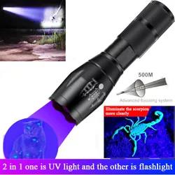 Features: ★Two colors of Ultraviolet and white lights ★Skid-proof design & waterproof design. ★With Wrist Strap....
