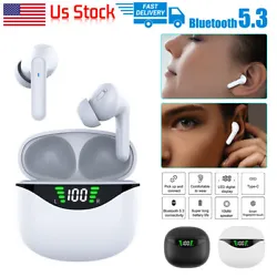 TWS Bluetooth Earbuds Headset 5.3 Wireless Noise Cancelling with Charging Case. Headphone capacity: 35mah. Bluetooth...
