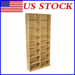 Elegant maple finish. Number of Adjustable Shelves 12. CD Capacity 1080. TypeCD/DVD Storage. Features wide base to...