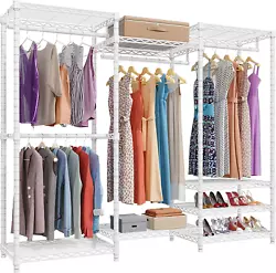 Sturdy & Durable: Made of high quality iron, it features stable, sturdy and durable. Multifunction Closet Rack: 6 Tiers...