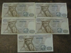 5 x BILLET de 1000. ( 5000 Francs ). Francs Belges. Envoi Soignée et Protégé.