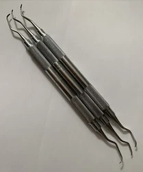 LOT of THREE Hu-Friedy GF-2, 3, 4 Goldman-Fox Curette Scaler Dental Hygienist InstrumentPre-owned in great condition....